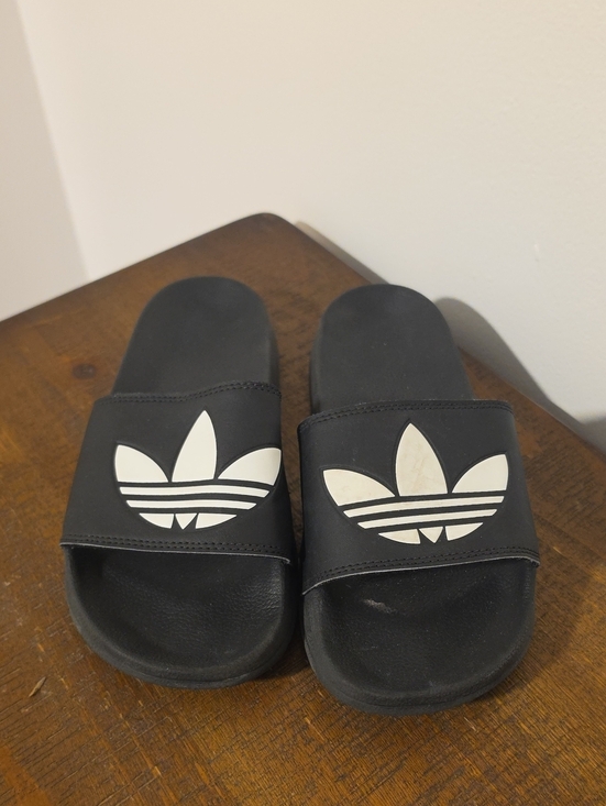 adidas Other - Adidas Kids Black Slides with White Trefoil Logo